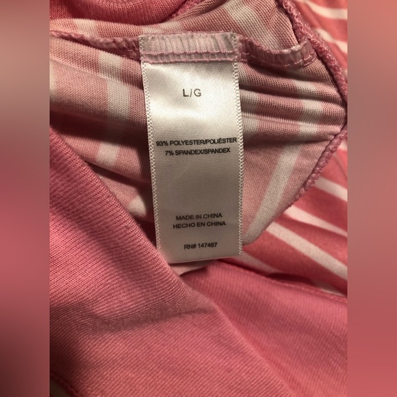 Draper James pink & white stripe PJ top, L - Picture 9 of 9